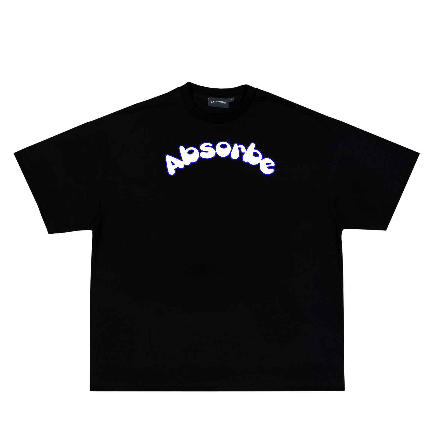 Black Oversized Tee - Blue Outline