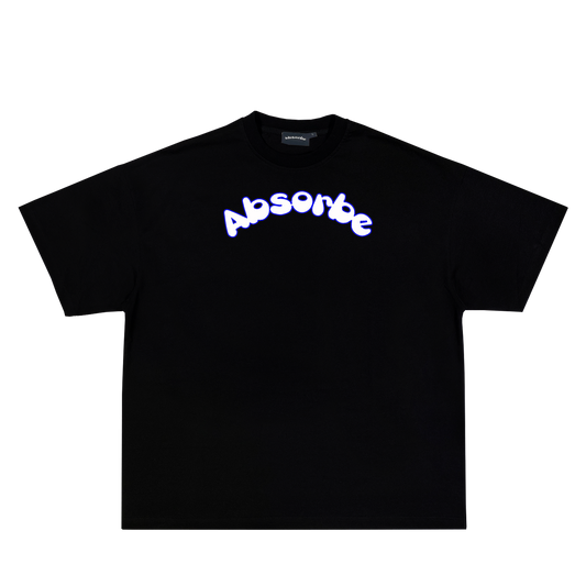 Black Oversized Tee - Blue Outline