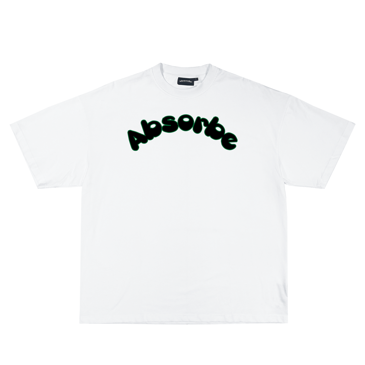 White Oversized Tee - Green Outline