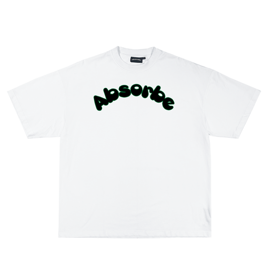 White Oversized Tee - Green Outline